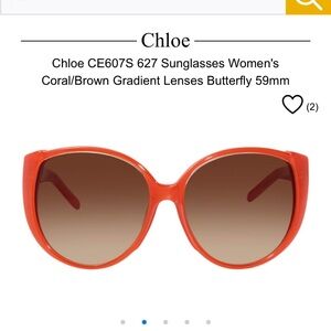 Chloe coral brown gradient lenses butterfly sunglasses
